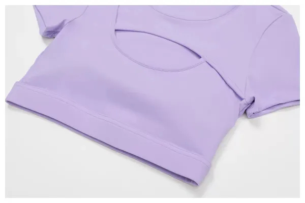 Design Cutout Crop Top Pink Activewear - 33