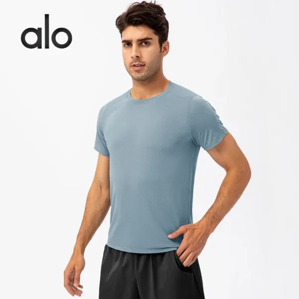 Alo Yoga Performance T-Shirt Sage Green Activewear Top - 7