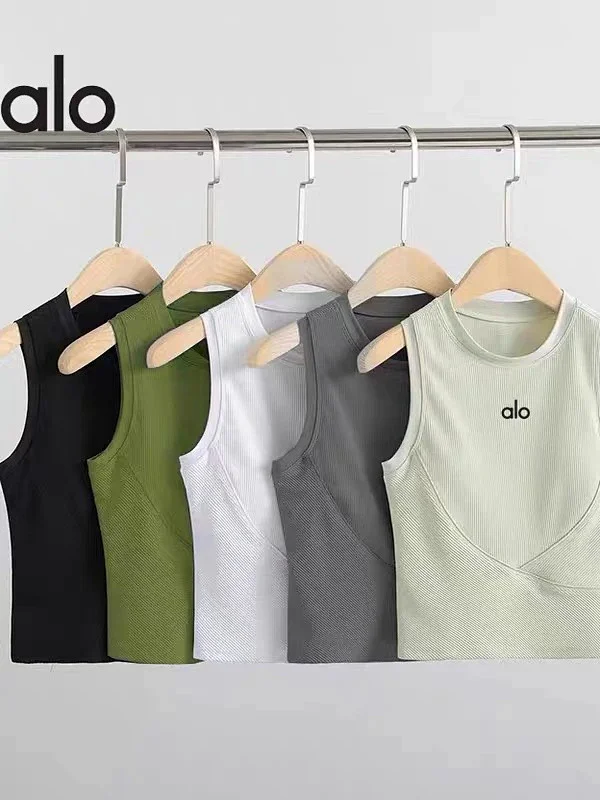 Alo Yoga Vests Ribbed sleeveless athletic vest with built-in padding product detail image 5