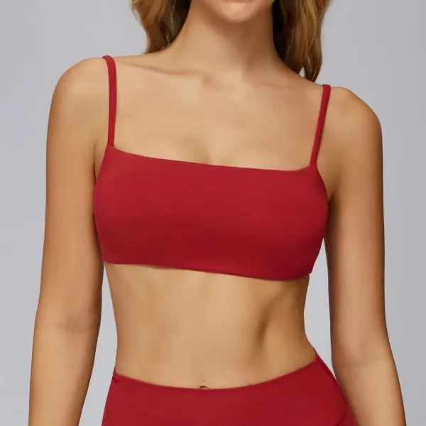 Design Square Neck Crop Top Red Activewear - 1