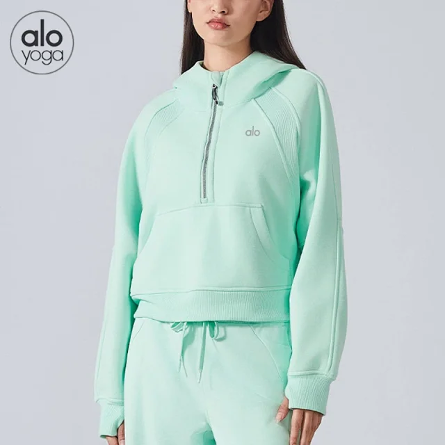 Alo Yoga Hoodies & Sweatshirts Quarter-Zip Pullover Hoodie with Kangaroo Pocket product detail image 1