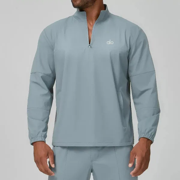 Alo Quarter-Zip Performance Top Black Activewear - 7