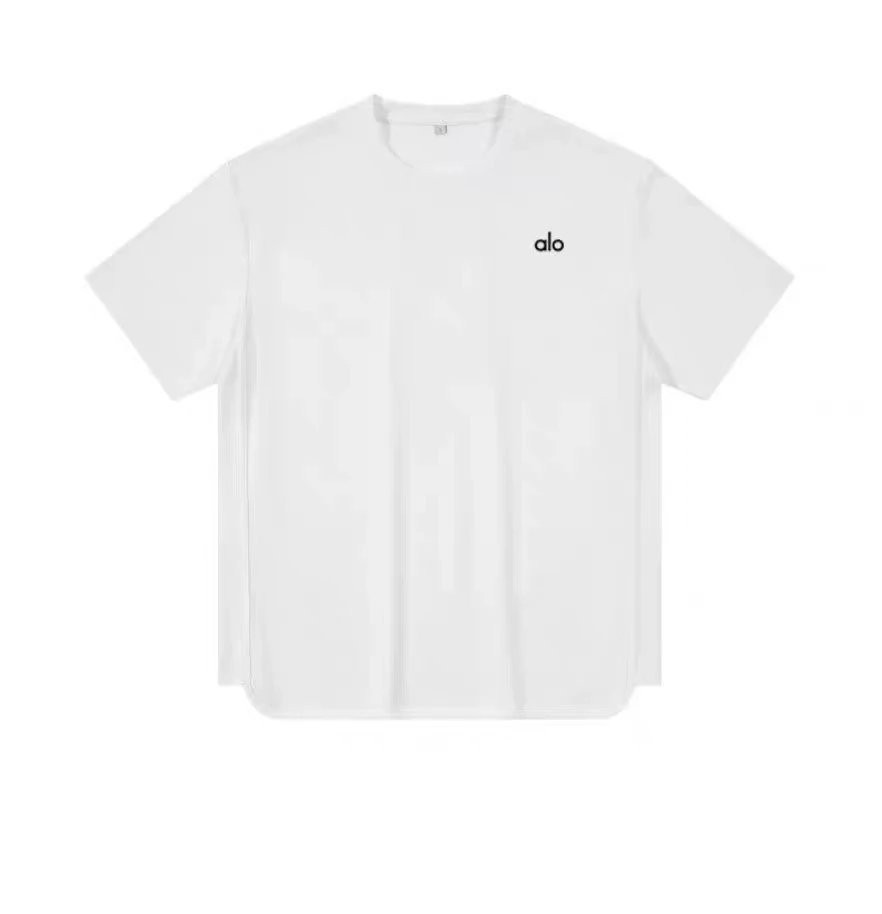 Alo T-Shirts Oversized drop-shoulder curved-hem short-sleeve T-shirt image 8
