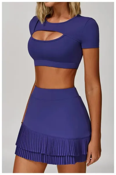 Design Cutout Crop Top Pink Activewear - 19