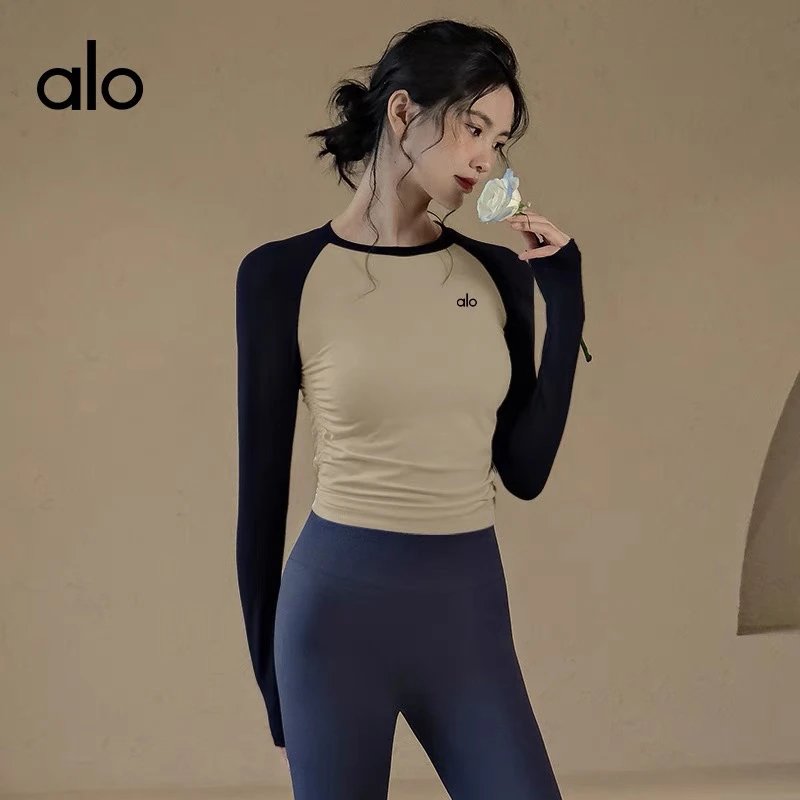Alo Yoga Shirts Color-block long-sleeve athletic top image 6