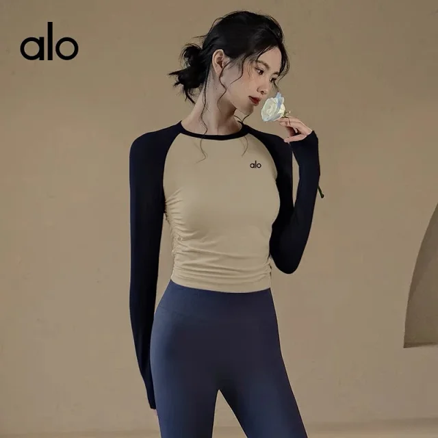 Alo Yoga Shirts Color-block long-sleeve athletic top product detail image 6