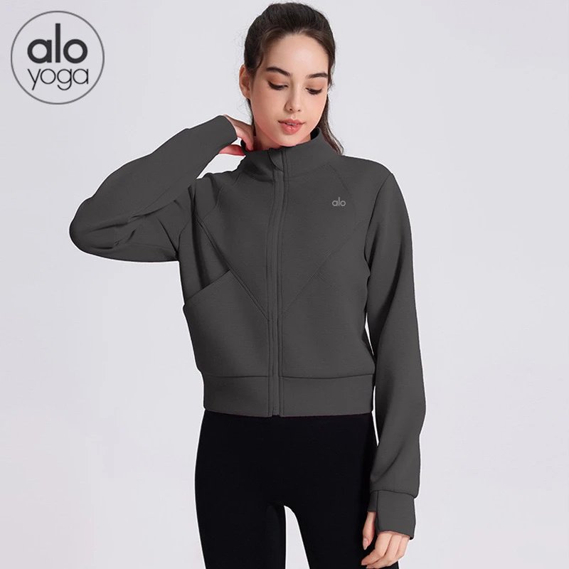 Alo Yoga Hoodies & Sweatshirts Full-Zip Stand-Collar Sweatshirt image 8