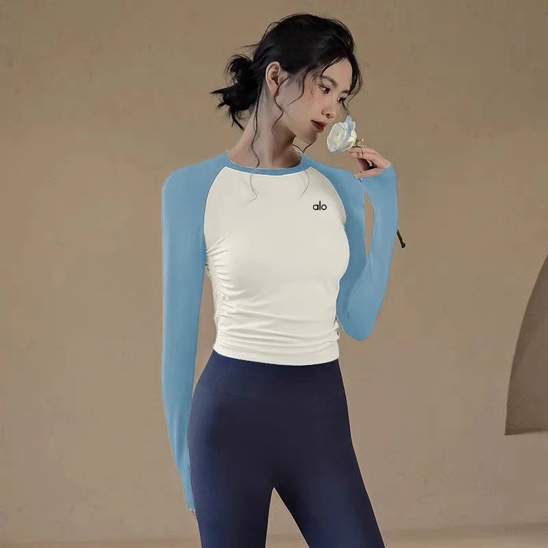 Alo Yoga Shirts Color-block long-sleeve athletic top image 11