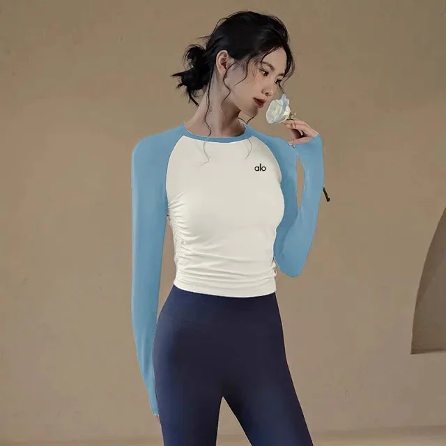Alo Yoga Shirts Color-block long-sleeve athletic top product detail image 11