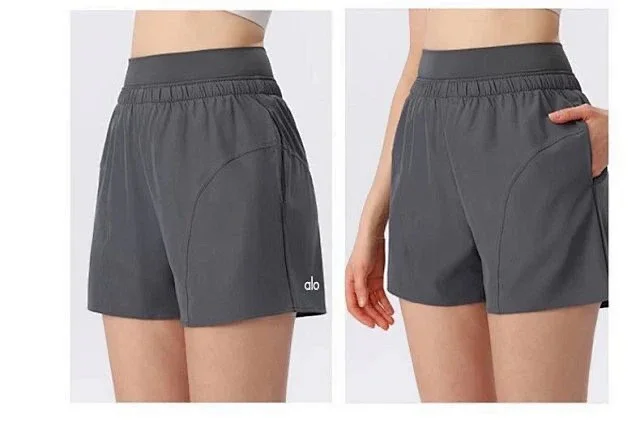 Alo Yoga Shorts High-waisted curved-seam athletic product detail image 10