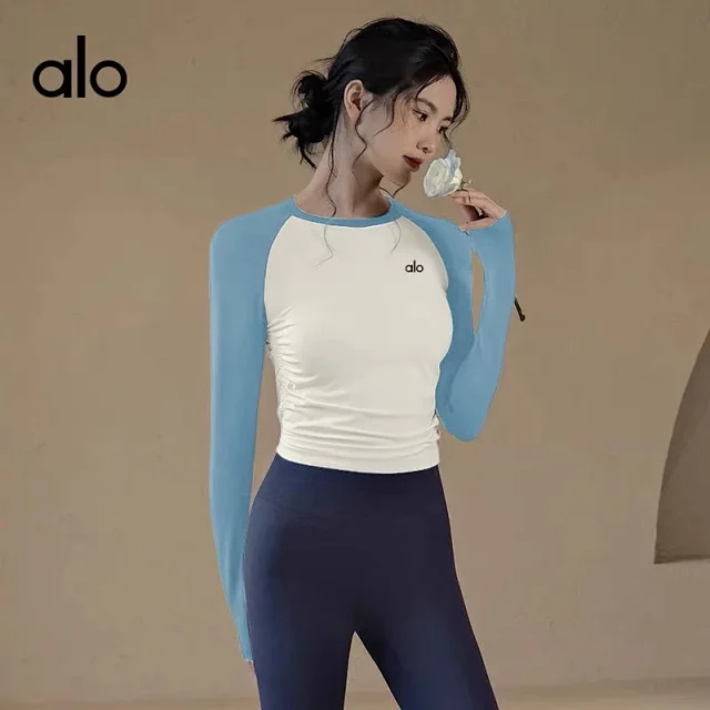 Alo Yoga Shirts Color-block long-sleeve athletic top product detail image 3