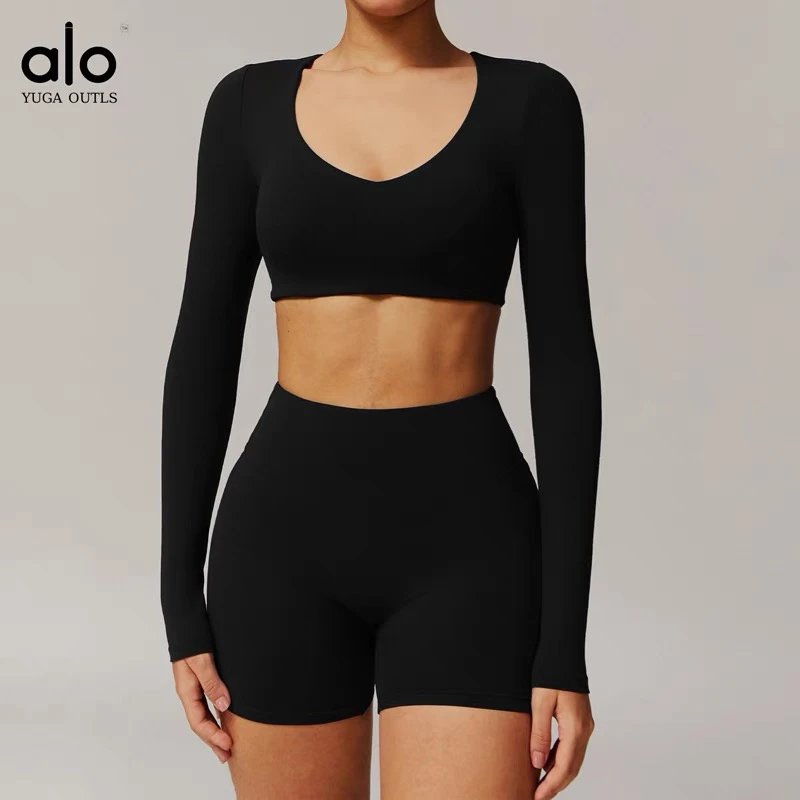 Alo Yoga Outls Cropped Short-Sleeve Top White Activewear - 22