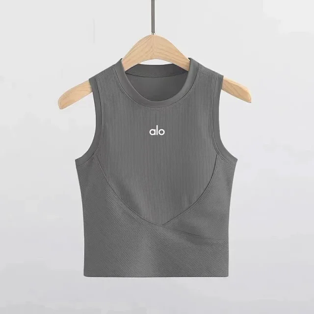 Alo Yoga Vests Ribbed sleeveless athletic vest with built-in padding product detail image 30