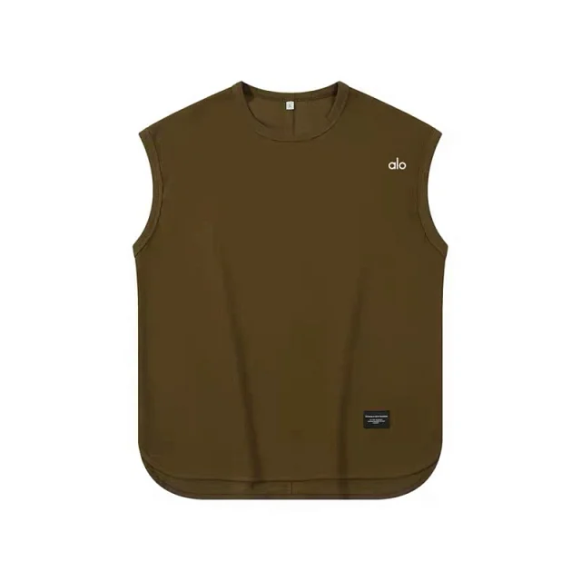 Alo Vests Sleeveless crewneck cotton vest with curved hem product detail image 9
