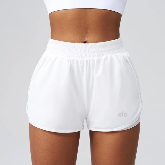 Alo Yoga Shorts Women's running with mesh liner and side pockets product detail image 7