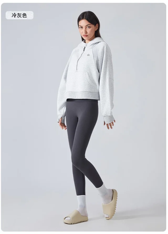 Alo Yoga Hoodies & Sweatshirts Quarter-Zip Pullover Hoodie with Kangaroo Pocket product detail image 24