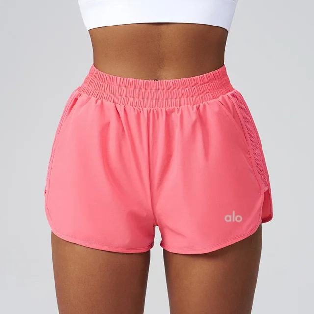 Alo Yoga Shorts Women's running with mesh liner and side pockets product detail image 9