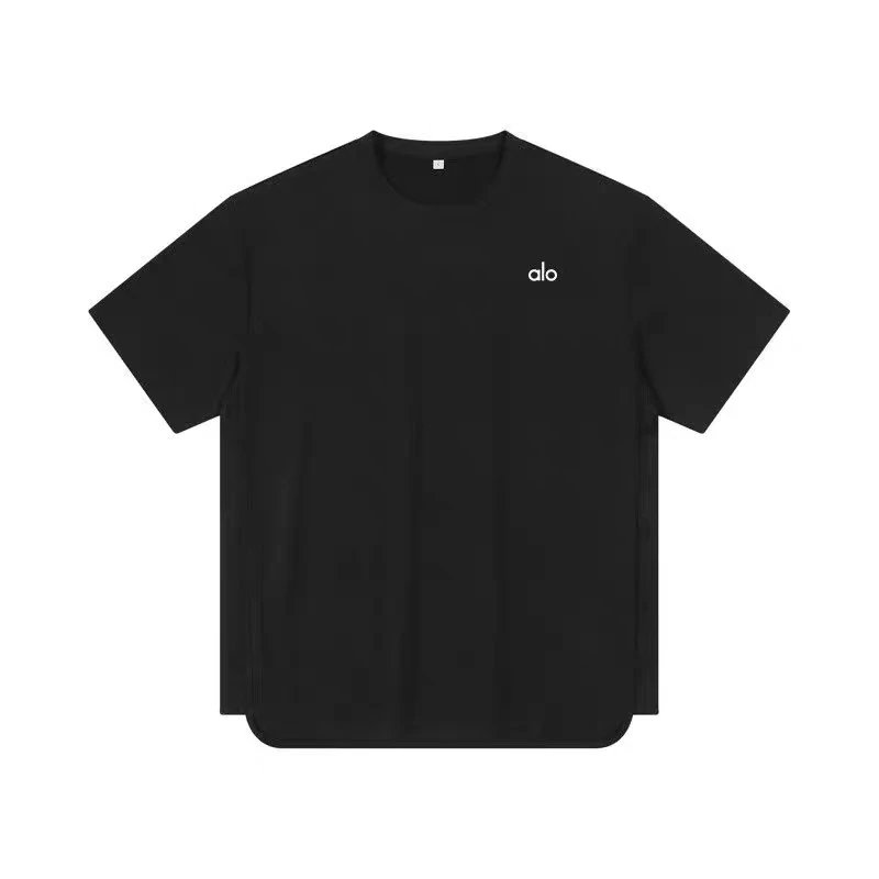 Alo T-Shirts Oversized drop-shoulder curved-hem short-sleeve T-shirt image 5