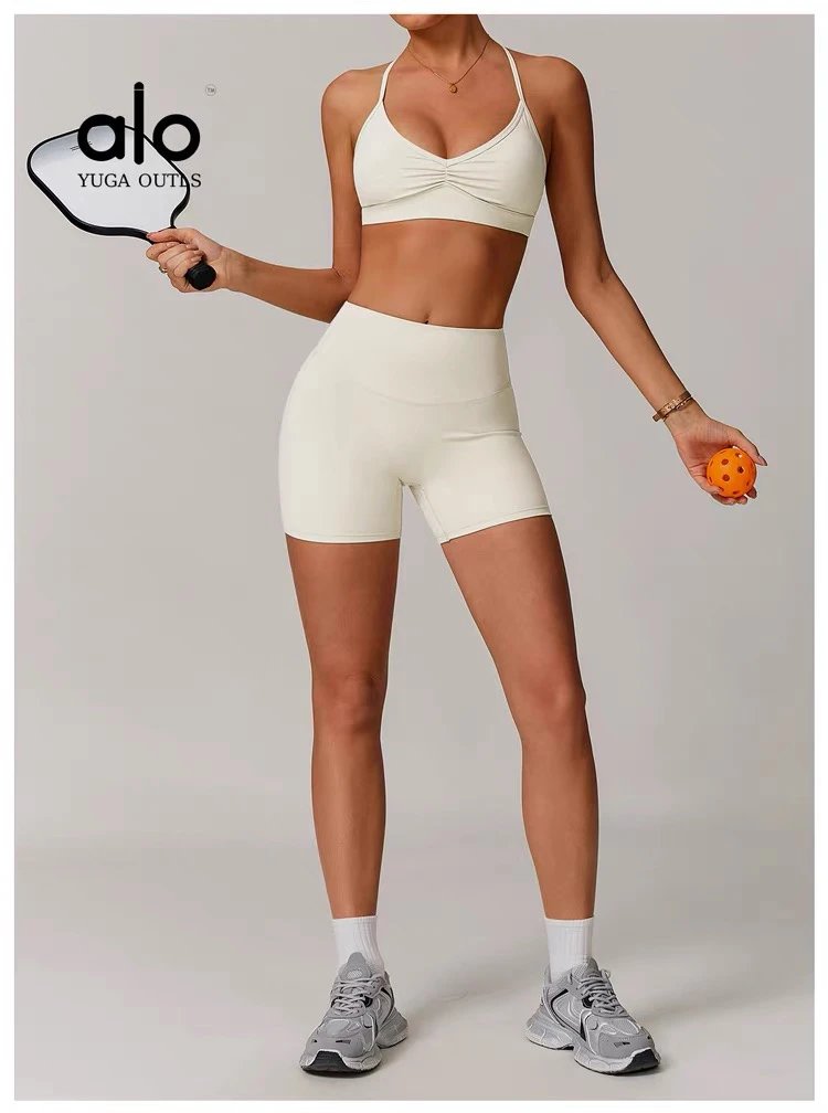 Alo Yoga Outls Cropped Short-Sleeve Top White Activewear - 64