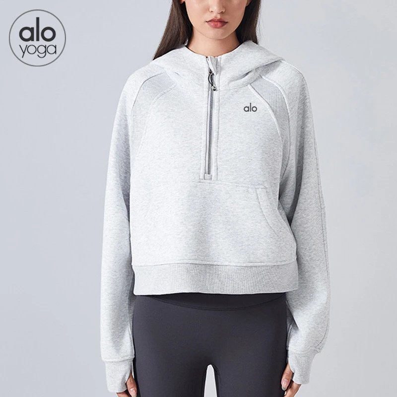 Alo Yoga Hoodies & Sweatshirts Quarter-Zip Pullover Hoodie with Kangaroo Pocket image 8