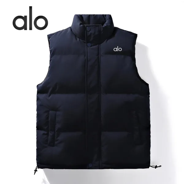Alo Puffer Vest Navy Blue Outerwear - 1