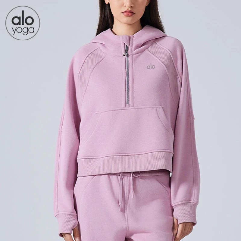 Alo Yoga Hoodies & Sweatshirts Quarter-Zip Pullover Hoodie with Kangaroo Pocket image 4