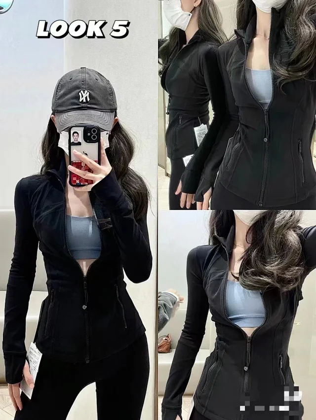 Unbranded Jackets Slim-Fit Stand-Collar Zip-Front Jacket with Thumbholes product detail image 20