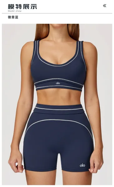 Alo Yoga Seamless Ribbed Sports Bra Burgundy Activewear Set - 28