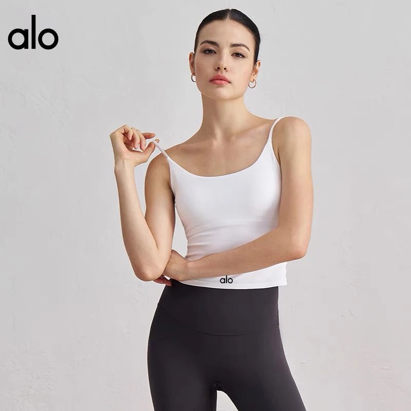 Alo White Scoop Neck Tank Top 