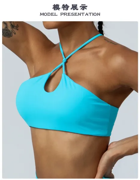 Alo Halter Cutout Sports Bra Gray Activewear - 16