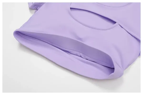 Design Cutout Crop Top Pink Activewear - 34