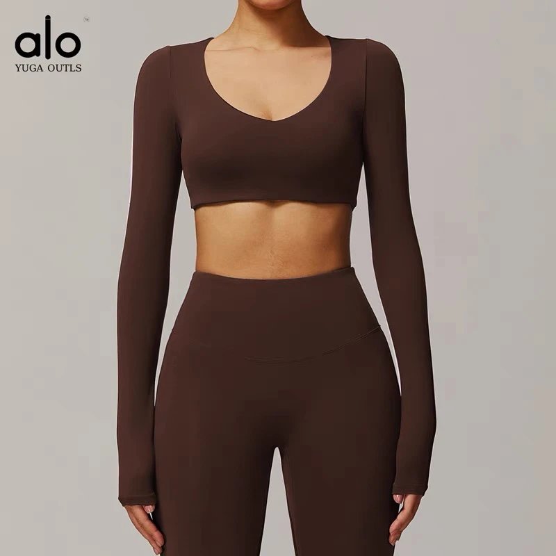 Alo Yoga Outls Cropped Short-Sleeve Top White Activewear - 24