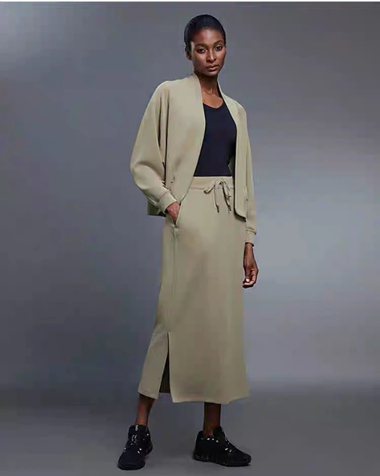 Design Drawstring Waist Midi Skirt in Navy Blue - 20