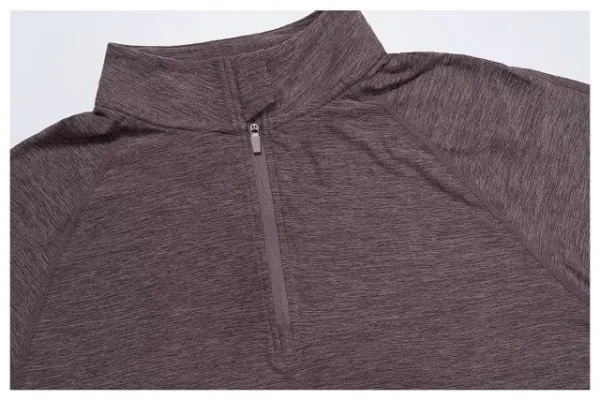 Alo Performance Half-Zip Base Layer Charcoal Heather Long-Sleeve Top - 25