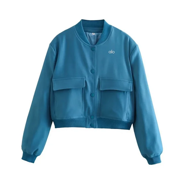 Alo Yoga Jackets Cropped bomber jacket with flap pockets product detail image 9
