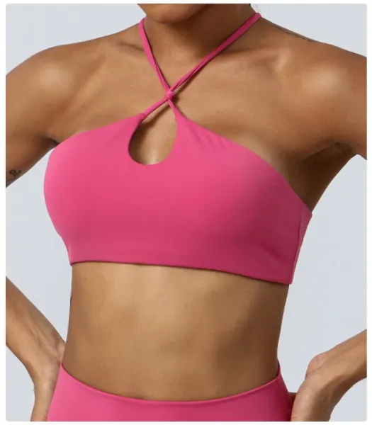 Alo Halter Cutout Sports Bra Gray Activewear - 21