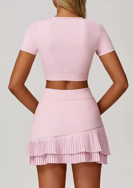 Design Cutout Crop Top Pink Activewear - 27