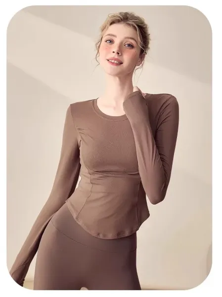 Alo Long Sleeve Performance Top Dusty Pink Activewear - 30