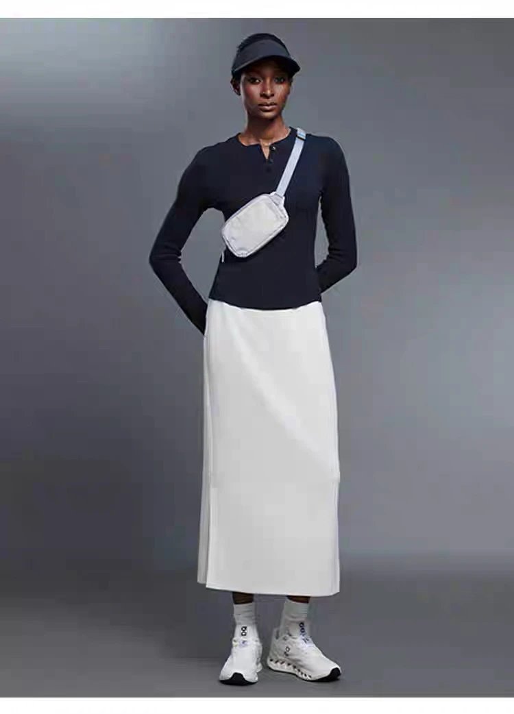 Design Drawstring Waist Midi Skirt in Navy Blue - 27