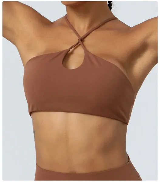 Alo Halter Cutout Sports Bra Gray Activewear - 18