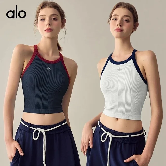 Alo Yoga Vests Ribbed Racerback Cropped Tank Top product detail image 1