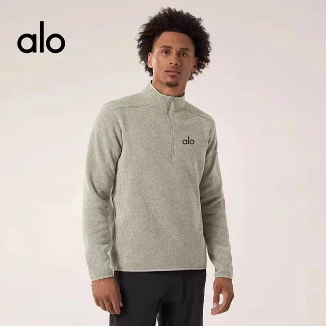 Alo Hoodies & Sweatshirts Quarter-Zip Fleece Pullover with Sleeve Zip Pocket product detail image 1