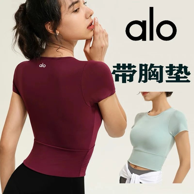 alo带胸垫短袖运动上衣 [4 styles]