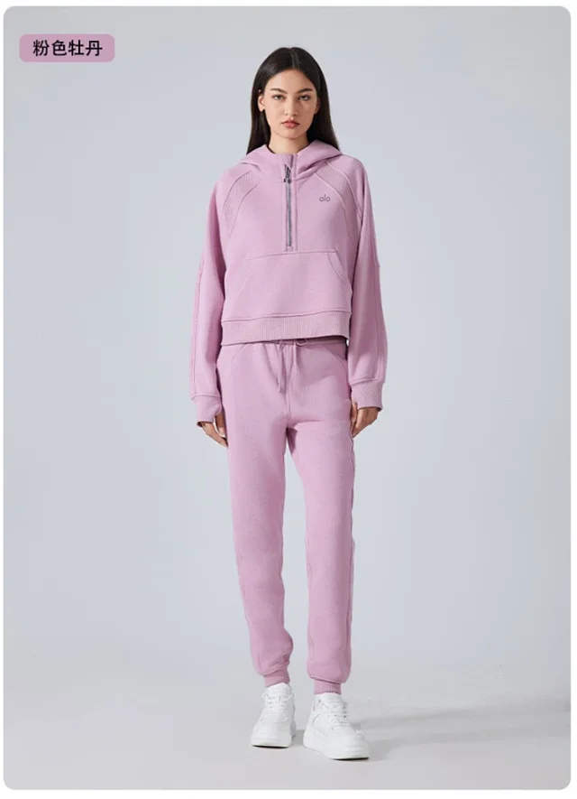 Alo Yoga Hoodies & Sweatshirts Quarter-Zip Pullover Hoodie with Kangaroo Pocket product detail image 28