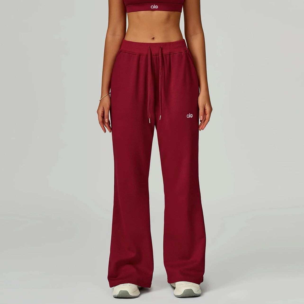 Alo Yoga Trousers Drawstring Wide-Leg Pocket image 4