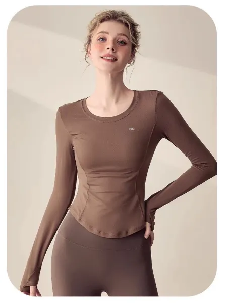 Alo Long Sleeve Performance Top Dusty Pink Activewear - 29