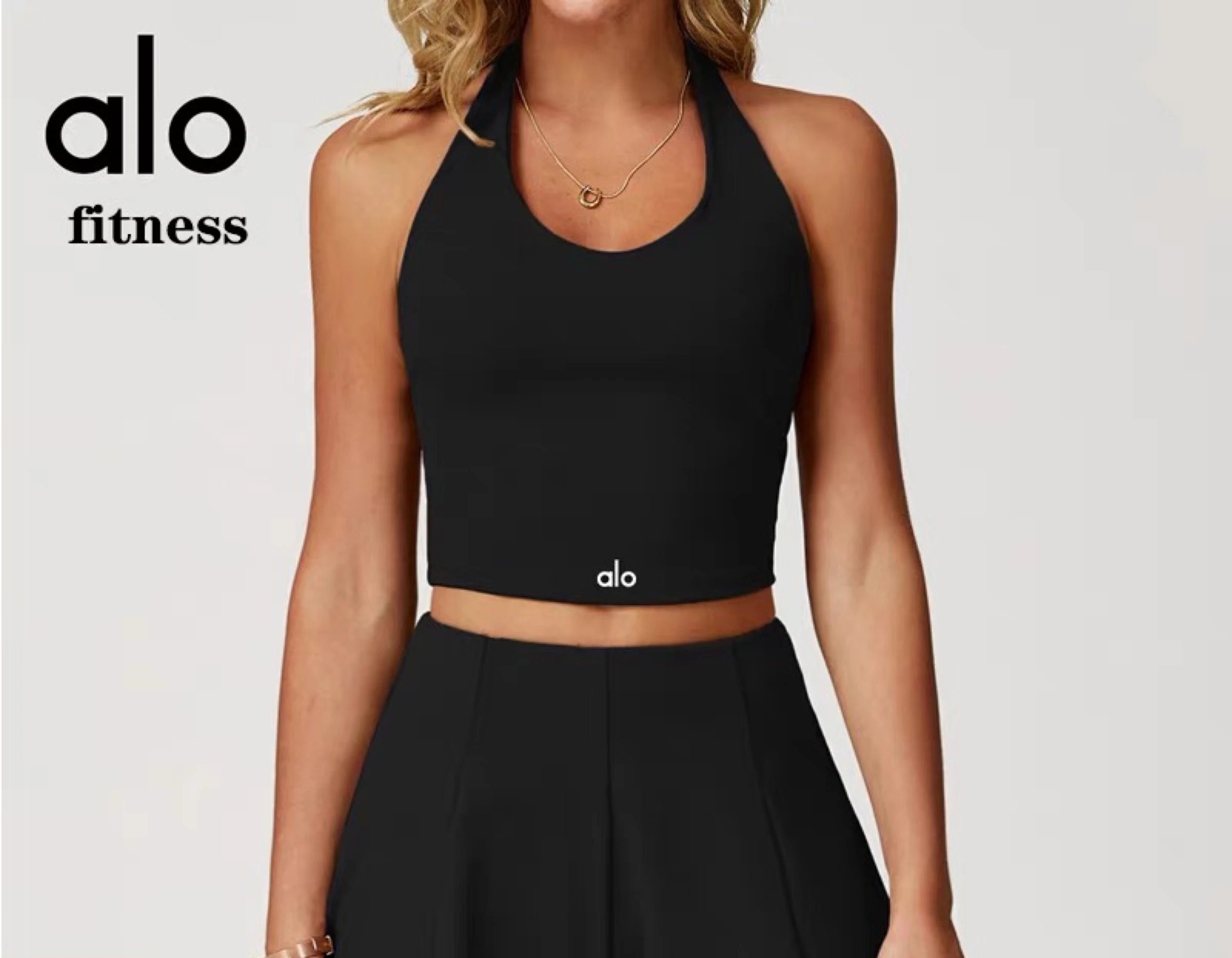Alo Fitness Halter Crop Top [1