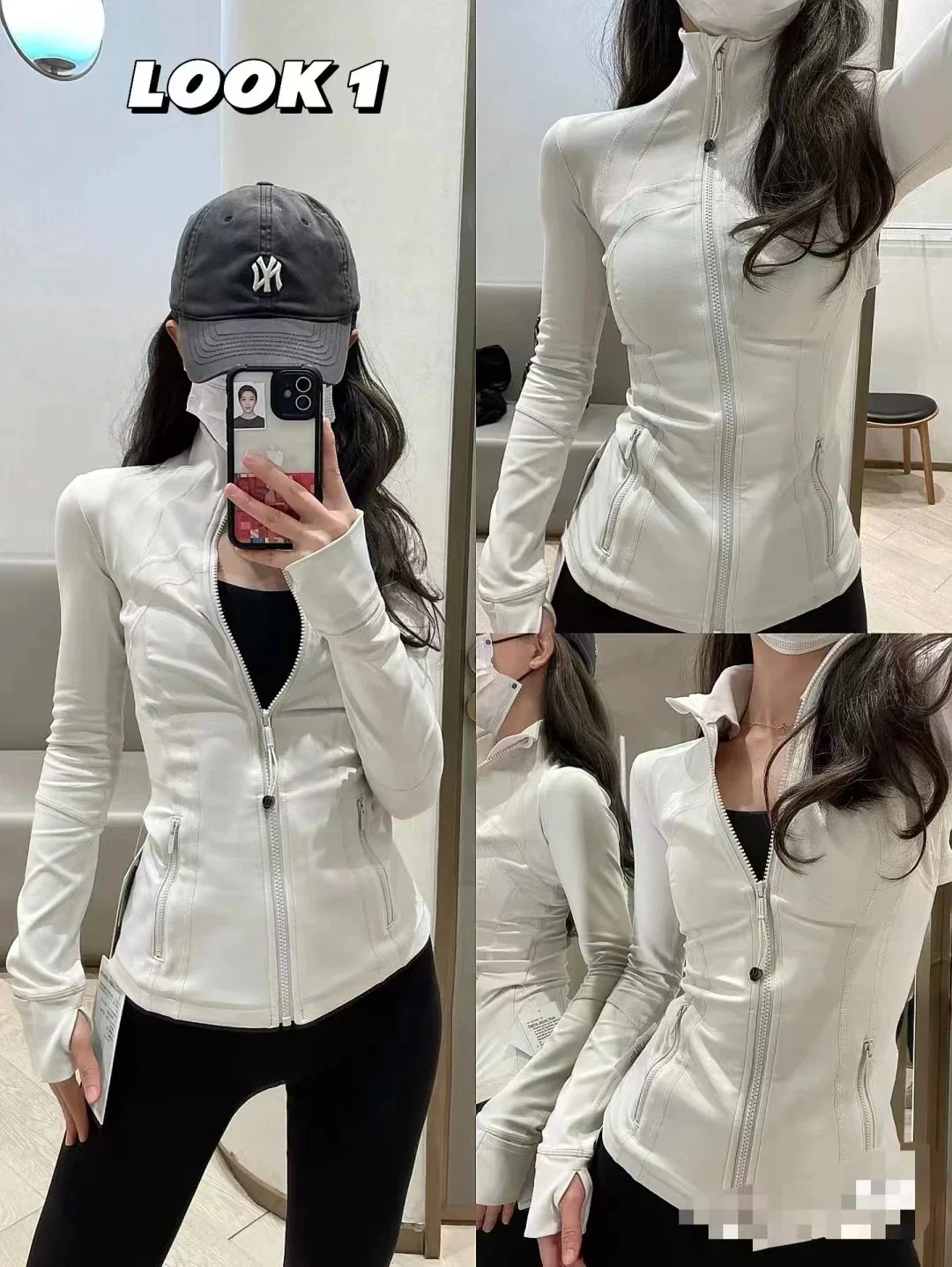 Women's White Zip-Up