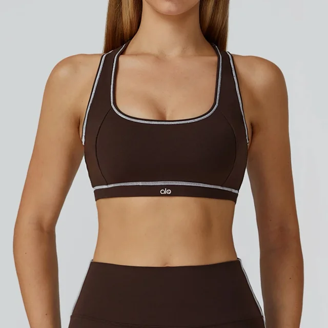 alo Underwear Racerback Contrast-Trim Sports Bra product detail image 9