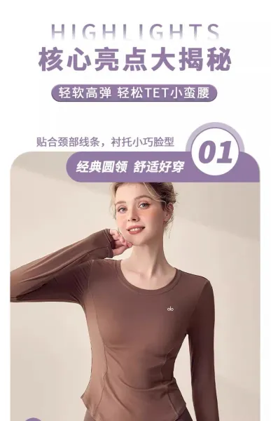 Alo Long Sleeve Performance Top Dusty Pink Activewear - 13